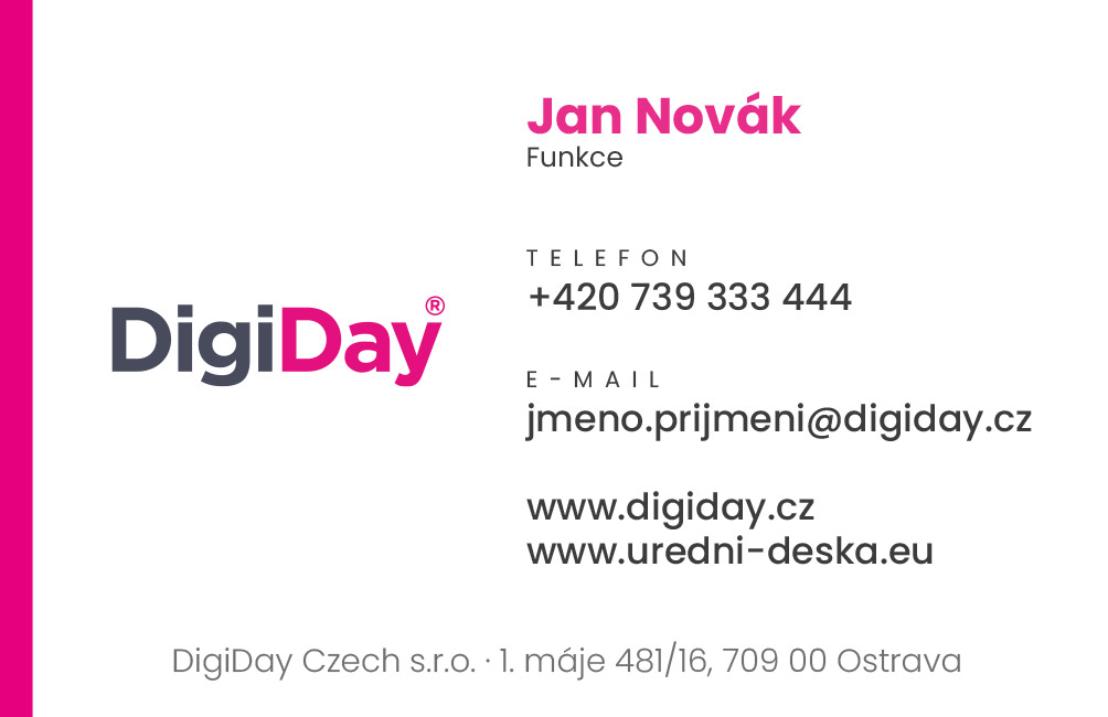 DigiDay vizitka — finální podoba